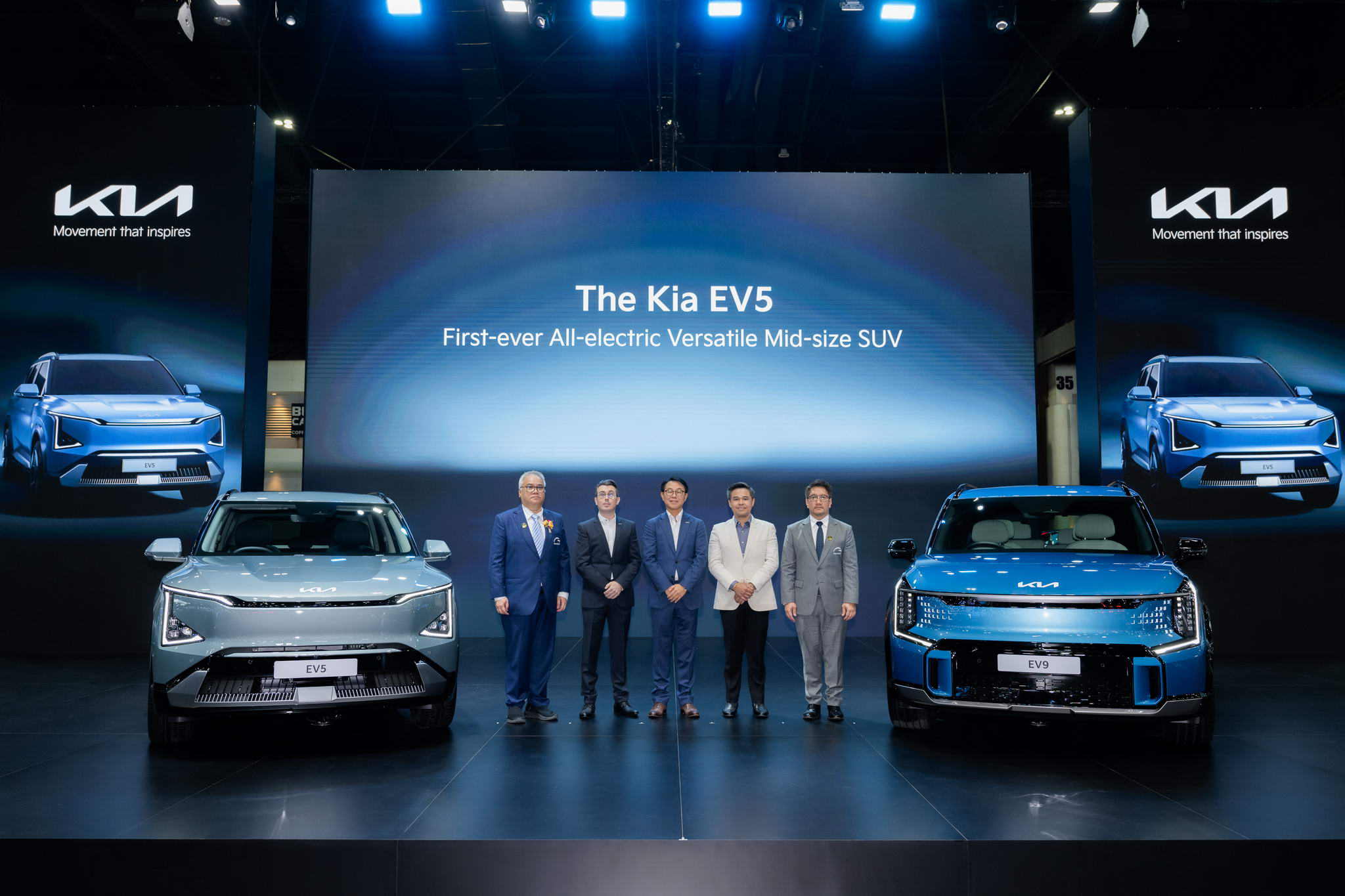 A Kia bemutatja a Kia EV5 teljes kínálatát, Thaiföld első teljesen elektromos, sokoldalú, közepes méretű SUV-ja